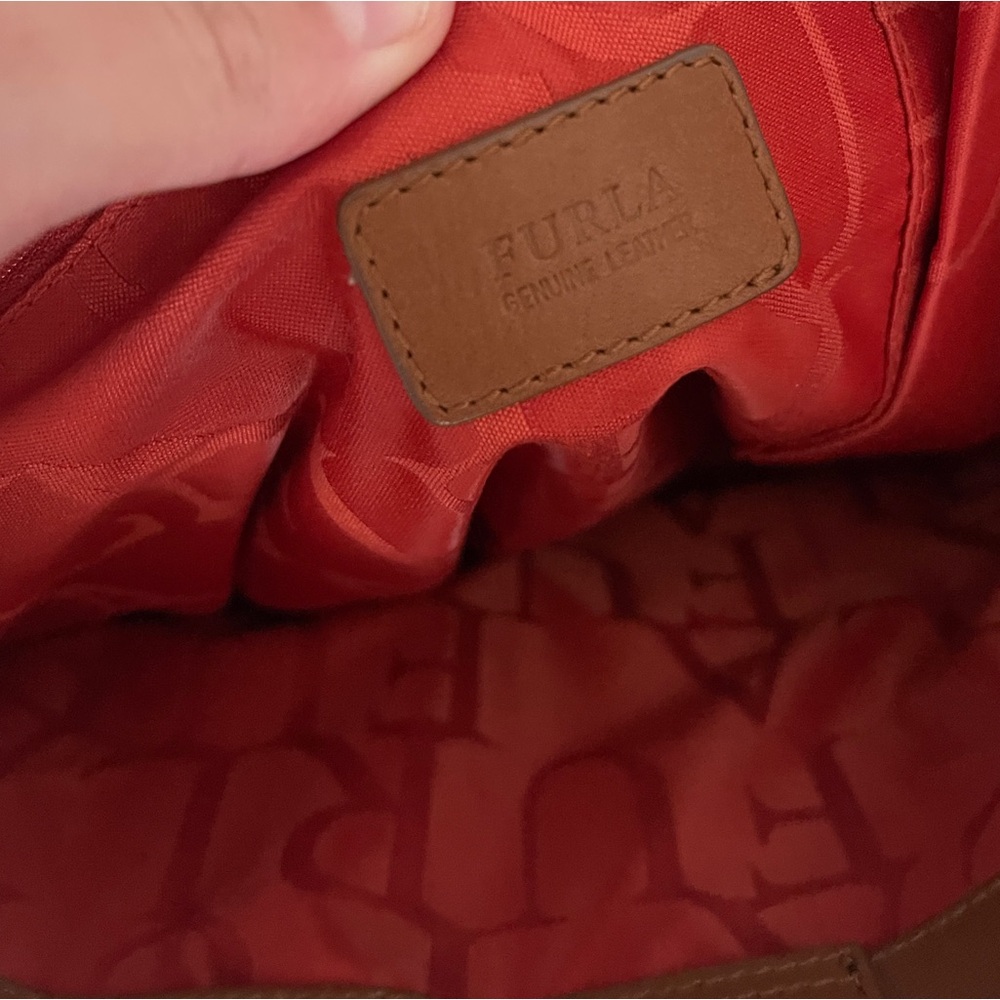 Furla 2 way bag brown leather crossbody purse large tote oversized designer - Picture 14 of 17